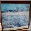 A06. Metropolitan Museum of Art framed Van Gogh in Arles poster. 33”w x 28”h - $24 